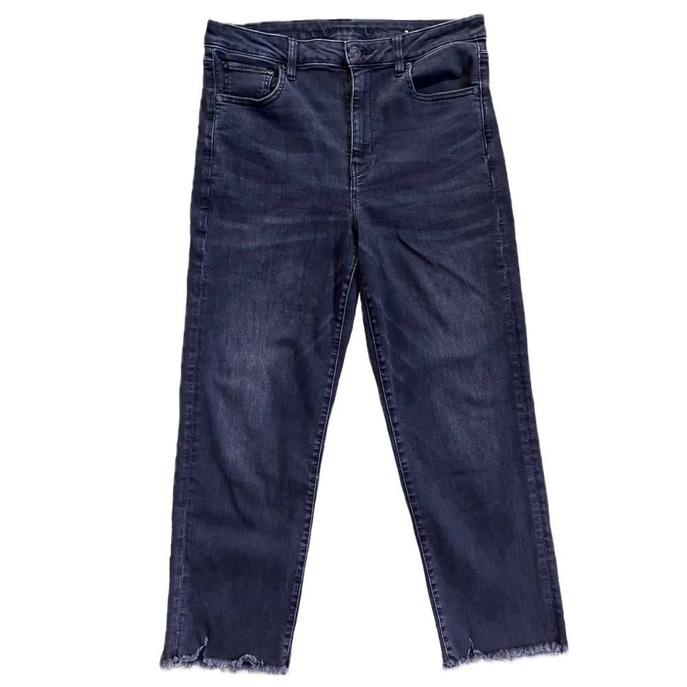 BLACK HIGH WAISTED FADED DISTRESSED JEANS